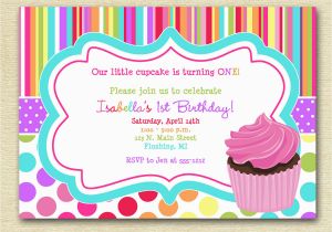 Birthday Invites with Photo Cupcake Birthday Party Invitation Cupcake Invitation
