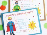 Birthday Invition Superhero Personalised Birthday Party Invitations by