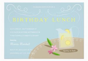 Birthday Lunch Invite Birthday Luncheon Lemonade Pitcher Invitation Zazzle