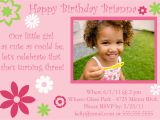 Birthday Party Invitation Wording for 3 Year Old Pink Flowers Birthday Invitation Element 120 Designs