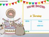 Birthday Party Invitations Free Templates Free Printable Pusheen Birthday Invitation Template Free