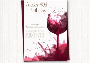 Birthday Party Invites for Adults Wine Birthday Invitations Adult Birthday Wine Tasting Adult