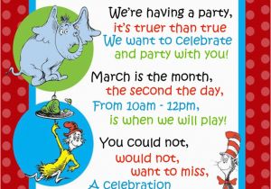 Birthday Party Poems for Invitations Dr Seuss Invitation for Second Birthday Birthdays