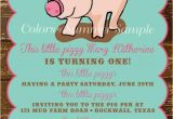 Birthday Party Poems for Invitations Piggy Invitation This Little Piggy Poem Birthday Invitation