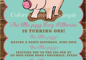 Birthday Party Poems for Invitations Piggy Invitation This Little Piggy Poem Birthday Invitation