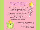 Birthday Party Poems for Invitations Princess themed Birthday Invitation Wording First