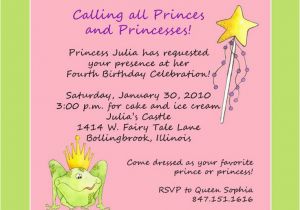 Birthday Party Poems for Invitations Princess themed Birthday Invitation Wording First