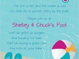 Birthday Pool Party Invitation Wording Pool Party Free Online Invitations Swimming Pool Party