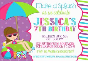 Birthday Pool Party Invitation Wording Pool Party Invitation Wording Template Markit2d Mckenna