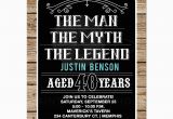 Birthday Present for 40 Years Old Man Man Myth Legend 40th Birthday Invitation 40 Year Old