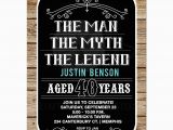 Birthday Present for 40 Years Old Man Man Myth Legend 40th Birthday Invitation 40 Year Old