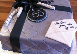 Birthday Present for 65 Man 65th Birthday Cake Man Cake Fondant Bow Gift Cake