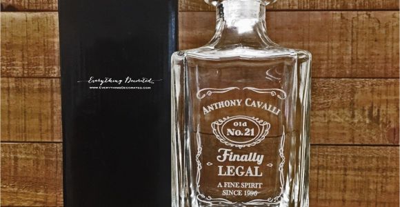 Birthday Present Man 45 21st Birthday Gift Finally Legal Custom Engraved Glass