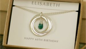 Birthday Presents for Mens 60th 60th Birthday Gift for Mum Gift for Women Emerald Necklace