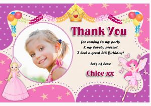 Birthday Thank You Cards Images Cute Little Thank You Card for Birthday Girl Photo Circle