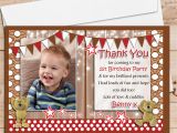 Birthday Thank You Cards with Photo 10 Personalised Teddy Bear Birthday Thank You Photo Cards