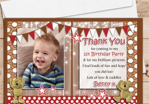 Birthday Thank You Cards with Photo 10 Personalised Teddy Bear Birthday Thank You Photo Cards