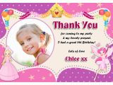 Birthday Thank You Cards with Photo Cute Little Thank You Card for Birthday Girl Photo Circle