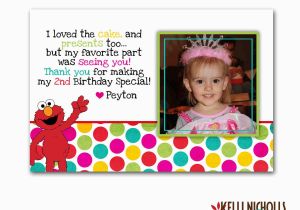 Birthday Thank You Cards with Photo Elmo Photo Birthday Thank You Card Girl by