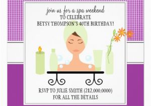 Birthday Weekend Invitations 40th Birthday Spa Weekend Getaway Invitation 5 25 Quot Square