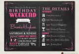 Birthday Weekend Invitations Birthday Party Invitation with Itinerary Birthday Weekend