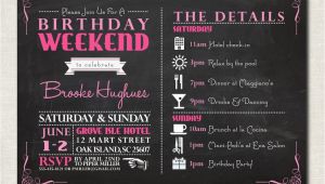 Birthday Weekend Invitations Birthday Party Invitation with Itinerary Birthday Weekend