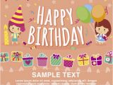 Birthday Wishes Greeting Cards Free Download Happy Birthday Card Template Vector Free Download