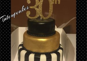 Black and Gold 30th Birthday Decorations 30th Birthday Cake Black White and Gold Great Gatsy