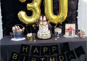 Black and Gold 30th Birthday Decorations 30th Birthday Party Ideas Men Black and Gold Party Beer