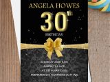 Black and Gold 30th Birthday Invitations 10 Personalised Black Gold Birthday Party Invitations N193