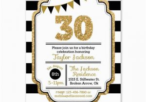 Black and Gold 30th Birthday Invitations 30th Birthday Invitation Black Gold Glitter Invitation