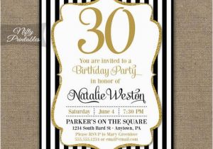 Black and Gold 30th Birthday Invitations 30th Birthday Invitations Black Gold Glitter 20th 30th