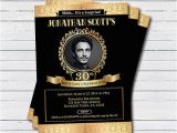 Black and Gold 30th Birthday Invitations Surprise 30th Birthday Photo Invitation Vintage Black Gold