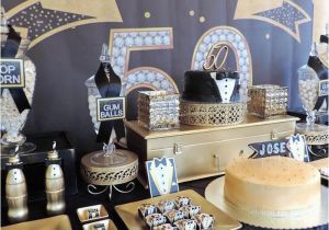 Black and Gold 50th Birthday Party Decorations Kara 39 S Party Ideas Fabulous 50th Black Gold Birthday