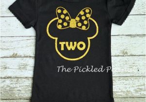 Black and Gold Birthday Girl Shirt Black Gold Glitter Minnie Mouse Birthday Shirt 1st Birthday