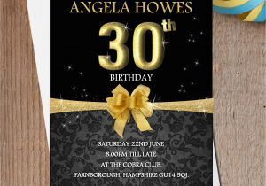 Black and Gold Birthday Invitations Free 10 Personalised Black Gold Birthday Party Invitations N193