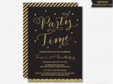 Black and Gold Birthday Invitations Free Black and Gold Invitation Birthday Invitation Printable