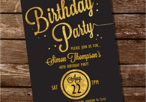 Black and Gold Birthday Invitations Free Gold Glitter Birthday Party Invitation Sunshine Parties