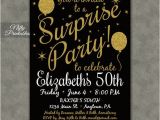 Black and Gold Birthday Invitations Free Surprise Party Invitations Printable Black Gold Surprise