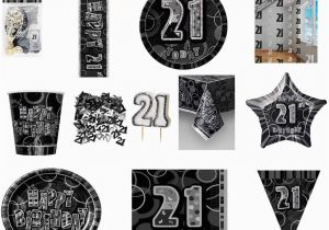 Black and Silver 21st Birthday Decorations Black and Silver Glitz 21st Birthday Party Decorations