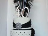 Black and Silver 40th Birthday Decorations Black White and Silver Elegant 40th Birthday Cake Cake