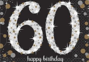 Black and Silver 60th Birthday Decorations 16 X Black Age 60 Napkins Black Gold Silver 60th Birthday