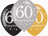 Black and Silver 60th Birthday Decorations 6 X 60th Birthday Balloons Black Silver Gold Party