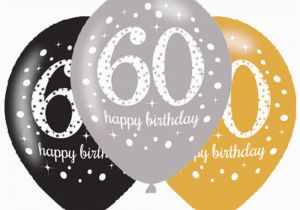 Black and Silver 60th Birthday Decorations 6 X 60th Birthday Balloons Black Silver Gold Party