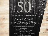 Black and Silver Birthday Invitations Black and Silver 50th Birthday Invitations by