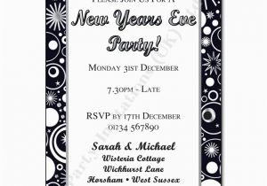 Black and Silver Birthday Invitations Black and Silver New Years Eve Party Invitation