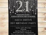 Black and Silver Birthday Invitations Items Similar to Elegant Black and Silver 21st Birthday