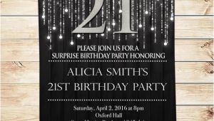 Black and Silver Birthday Invitations Items Similar to Elegant Black and Silver 21st Birthday