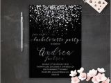 Black and Silver Birthday Invitations Silver Black Bachelorette Invitation Printable Silver