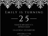 Black and White 18th Birthday Decorations Elegant Black and White 25th Birthday Invitation Adult